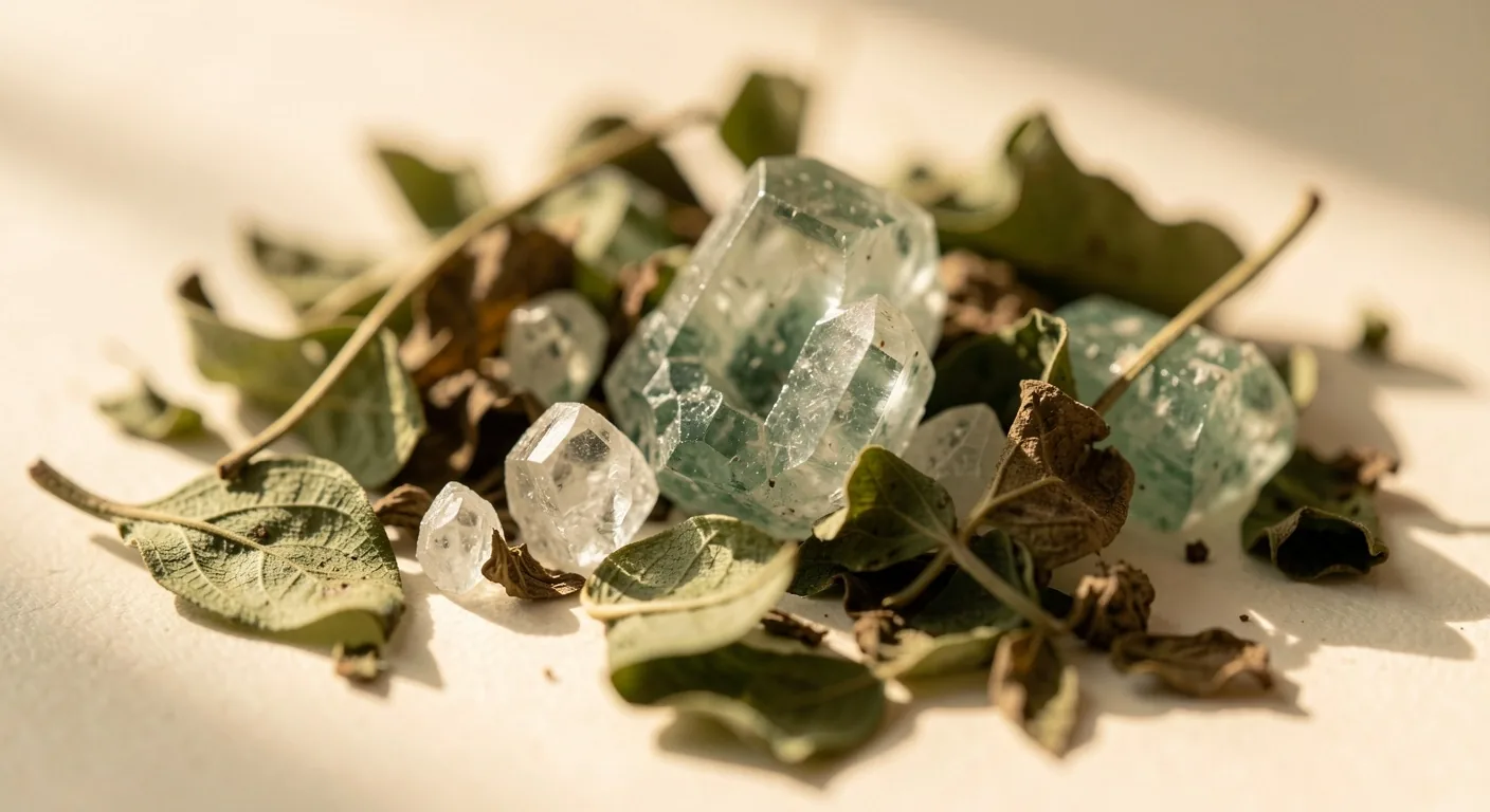 Crystalline minerals and dried botanical elements